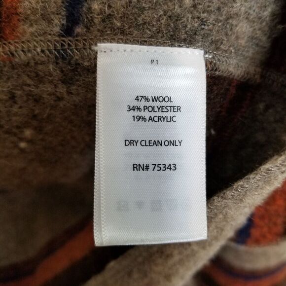 Fenn Wright Manson Studio Women  Striped Wool Jacket Size L Pockets Brown - Picture 6 of 6